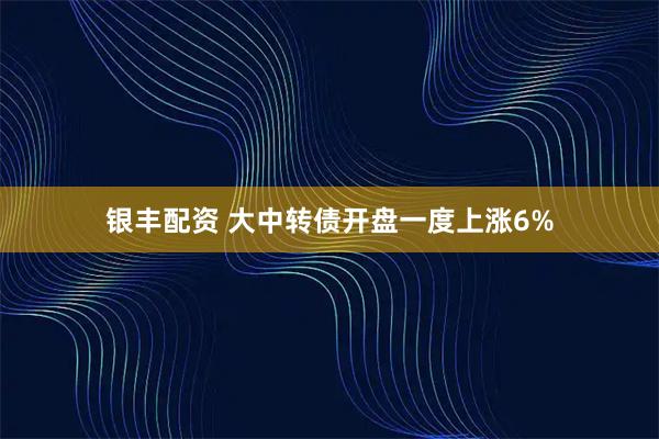 银丰配资 大中转债开盘一度上涨6%